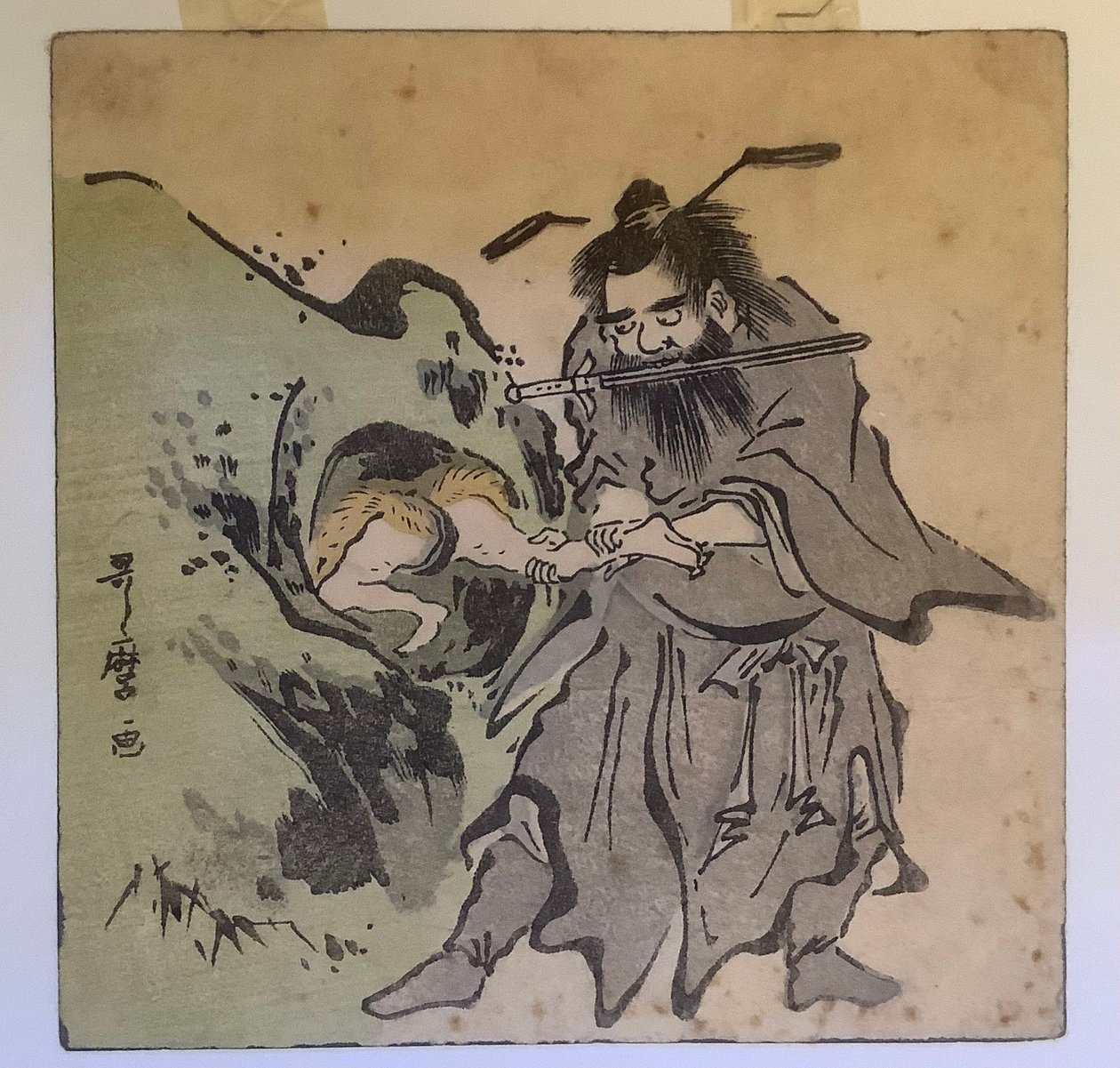 Shōki fångar en oni av Kitagawa Utamaro