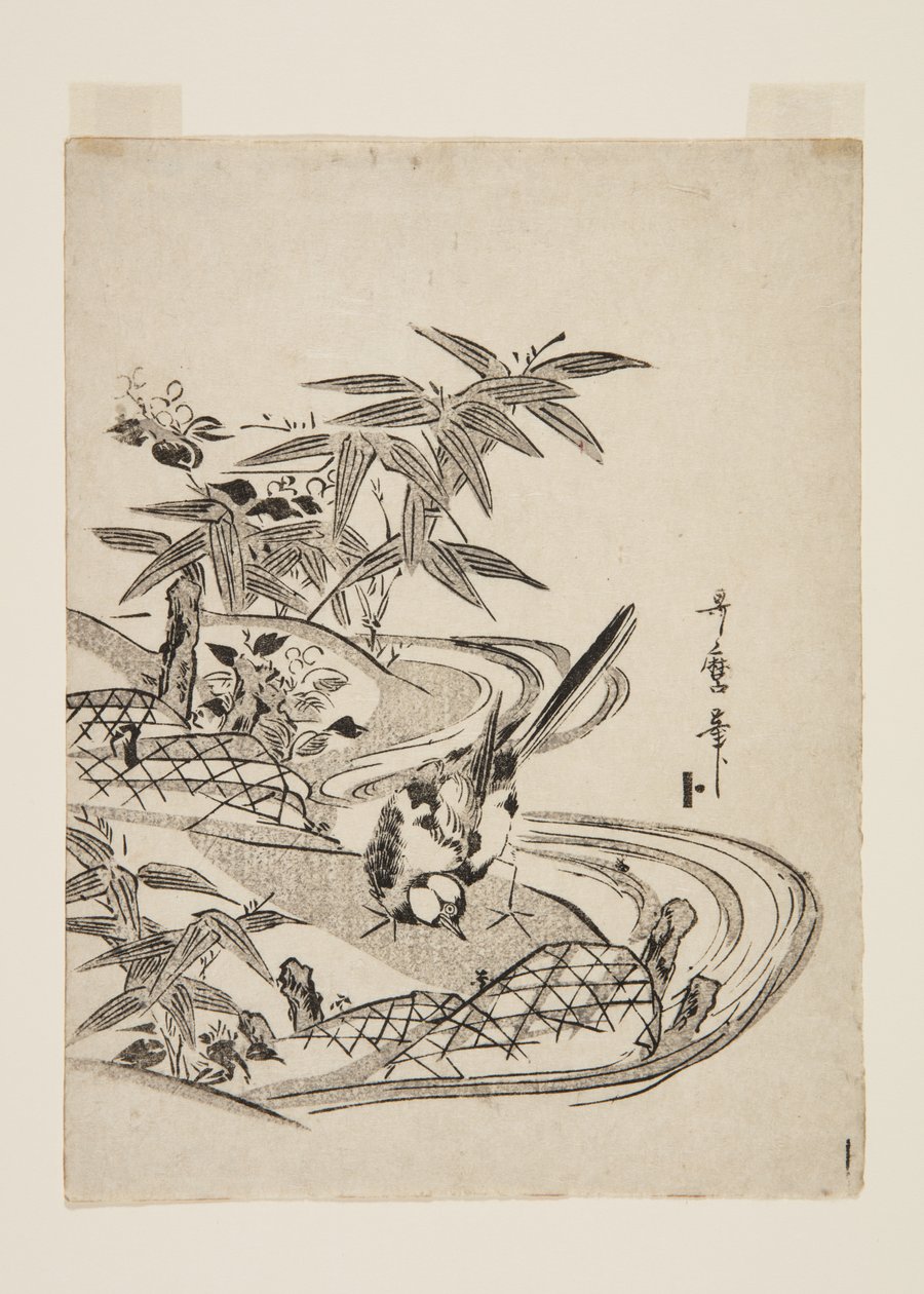 Sparrow (träblock i färg) av Kitagawa Utamaro