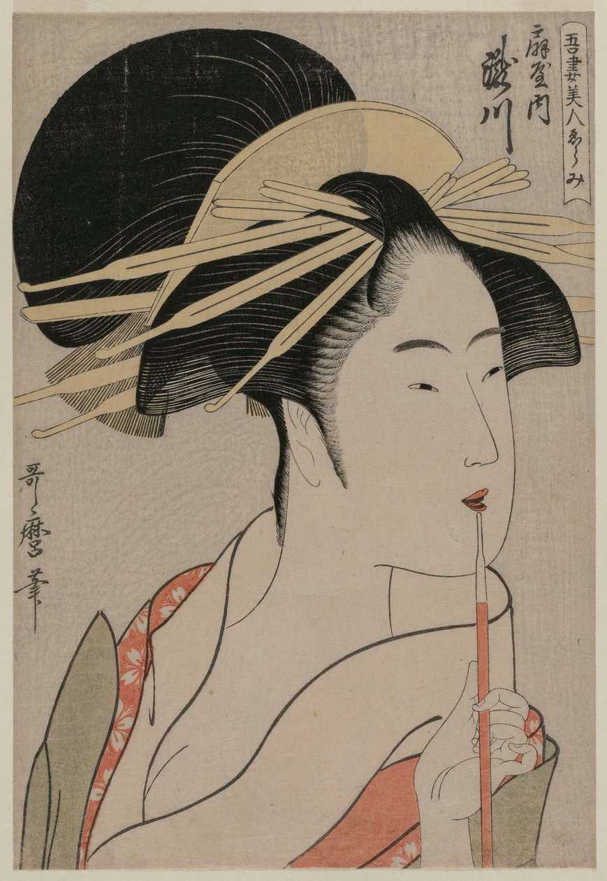 Takigawa från Ōgiya från serien A Selection of Eastern Beauties av Kitagawa Utamaro