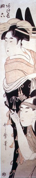 Courtesan Agemaki och hennes galant Sukeroku, c.1797-98 (träblock i färg) av Kitagawa Utamaro