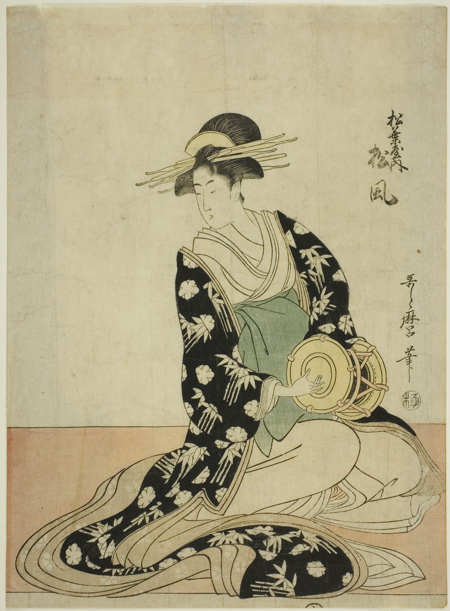 The Courtesan Matsukaze of the Matsubaya, från en namnlös serie av kurtisaner från Matsubaya som fem musiker av Kitagawa Utamaro