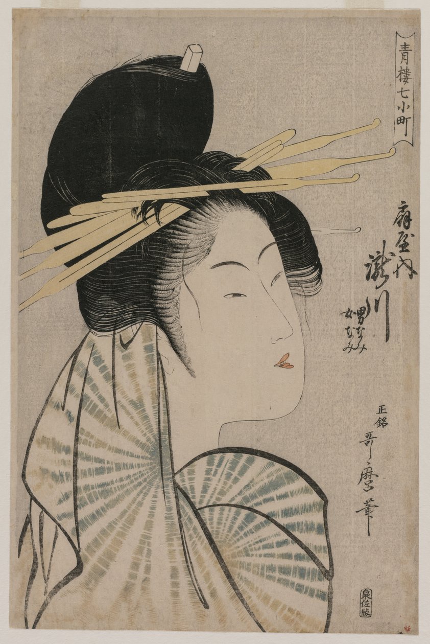 Te skola r hand Takikawa f redskap. .. .. , 1797 eller 1798. av Kitagawa Utamaro