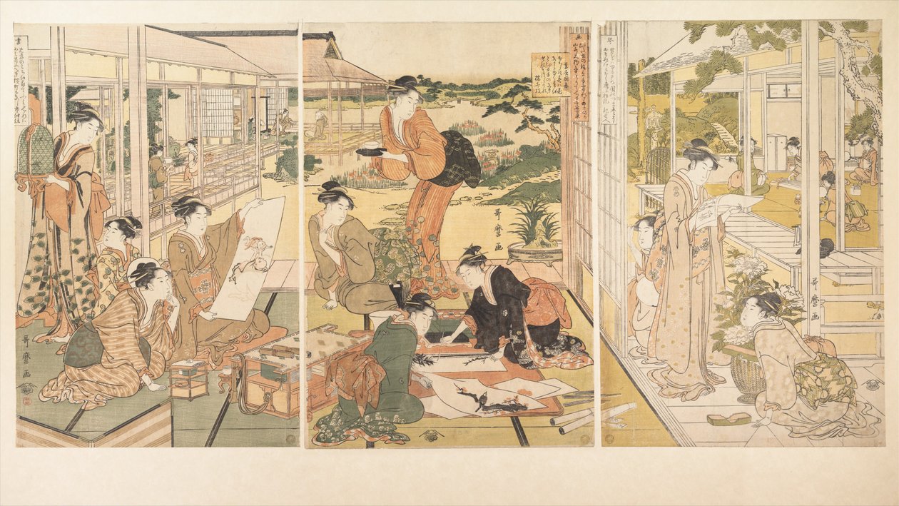 De fyra fullkomligheterna (Kinkishoga) av Kitagawa Utamaro