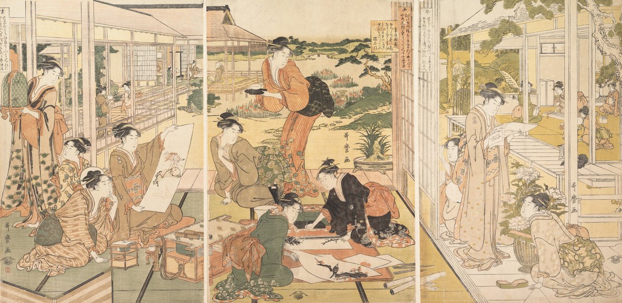 The Four Accomplishments Kinkishoga, ca. 1788-90. av Kitagawa Utamaro