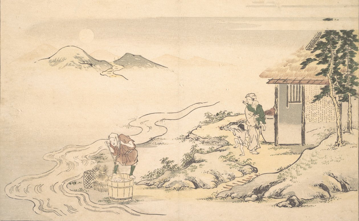 Fullmånen vid tidpunkten för Imo-skörden, 8:e månaden, 1789. av Kitagawa Utamaro