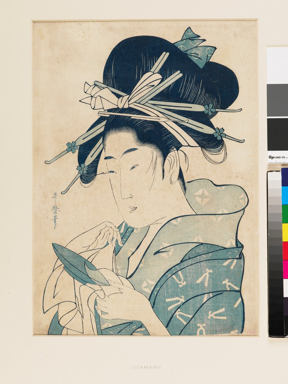Kurtisanen Tsukioka av Kitagawa Utamaro