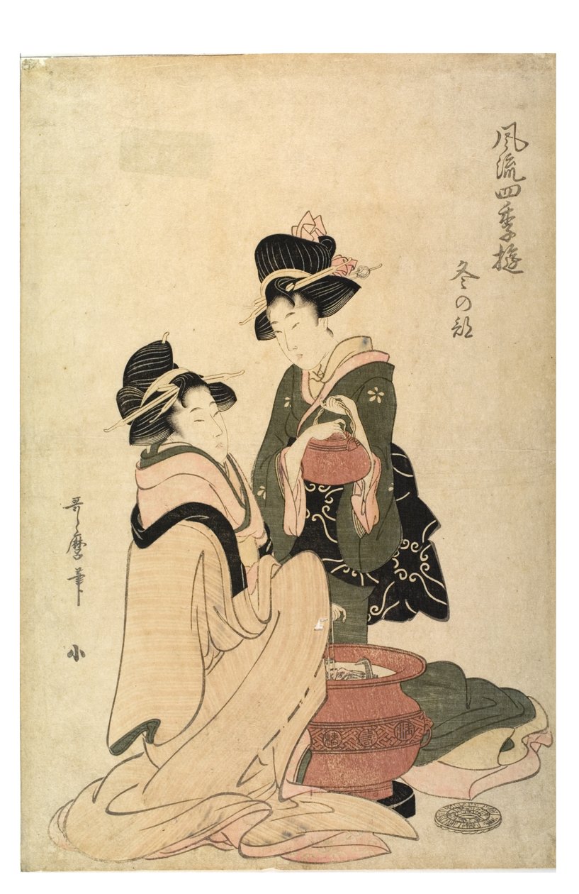 Winter från serien Elegant Pleasures of the Four Seasons, c.1758-1806 (träblocktryck på papper) av Kitagawa Utamaro