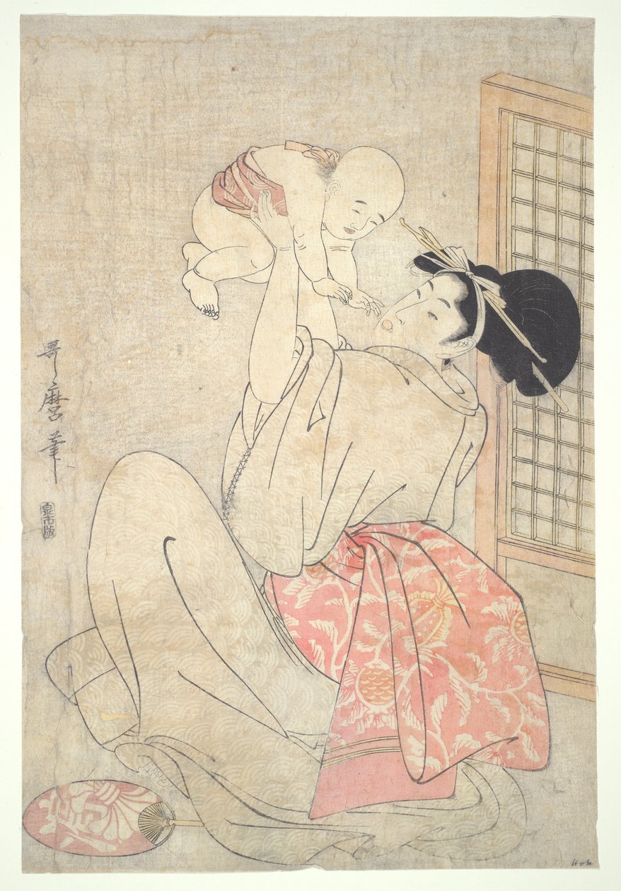 Kvinna och bebis av Kitagawa Utamaro
