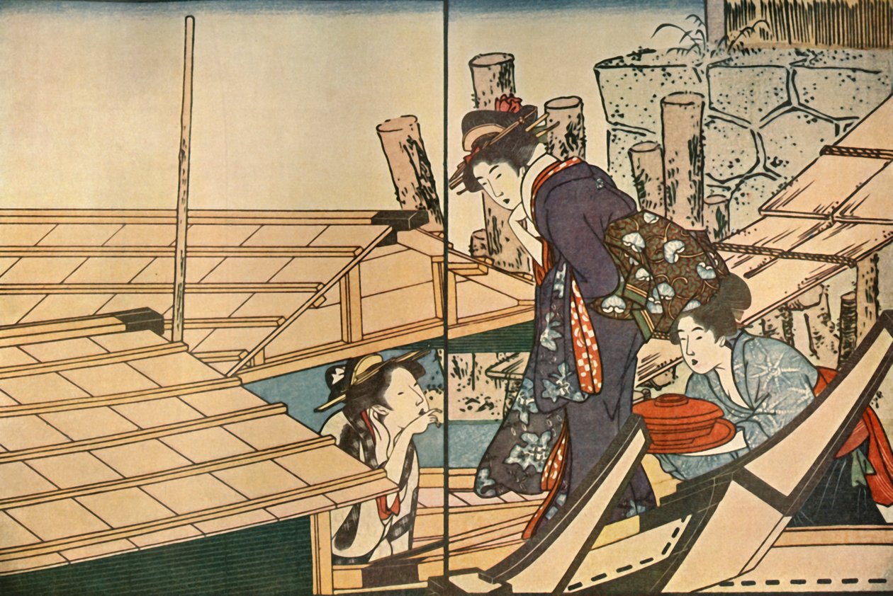 Kvinnor på en båt, 1801, 1924. av Kitagawa Utamaro