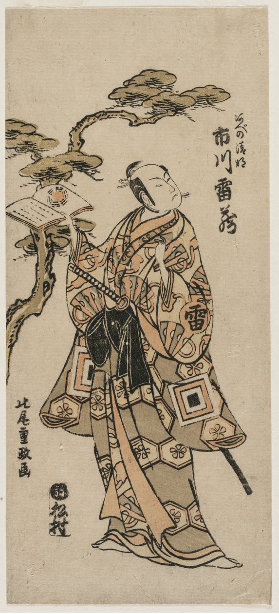 Ichikawa Lyzo As Abes liv, Air ry 1760-talet. av Kitao Shigemasa