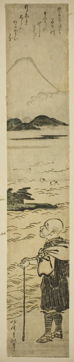 Präst Saigyo överväger berget Fuji av Kitao Shigemasa