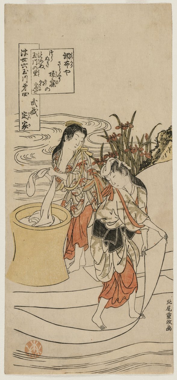 Chofu Tama-floden i Musashi-provinsen (från serien The Six Tama Rivers of the Floating World) av Kitao Shigemasa
