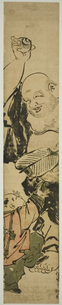 Ung pojke som ber Hotei av Kitao Shigemasa