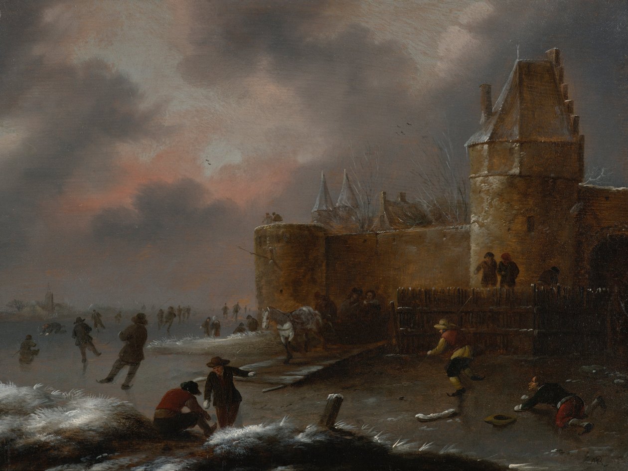 Winter Landscape with Skaters av Klaes Molenaer