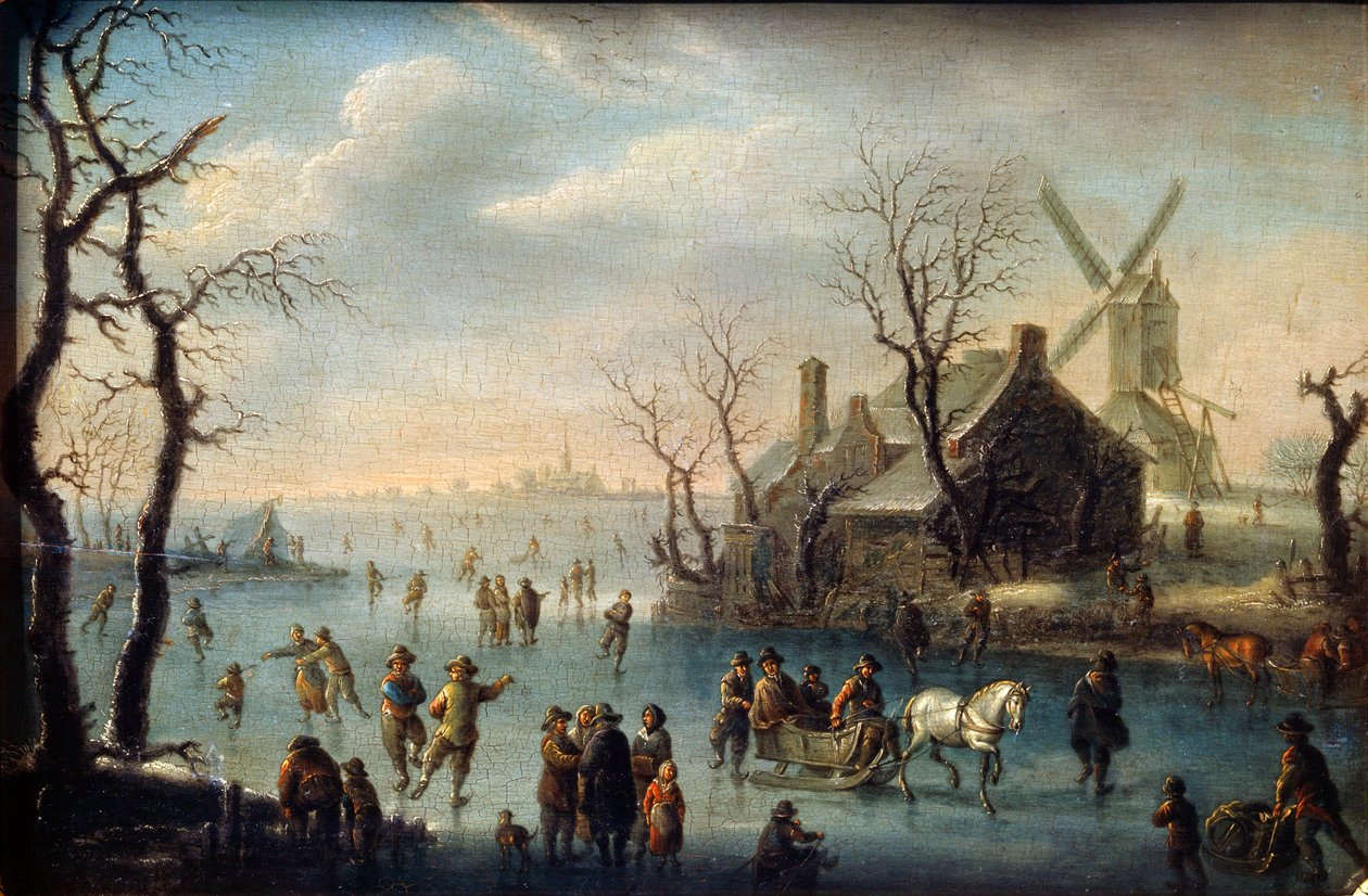 Skridskoåkare, 1600-talet. av Klaes Molenaer