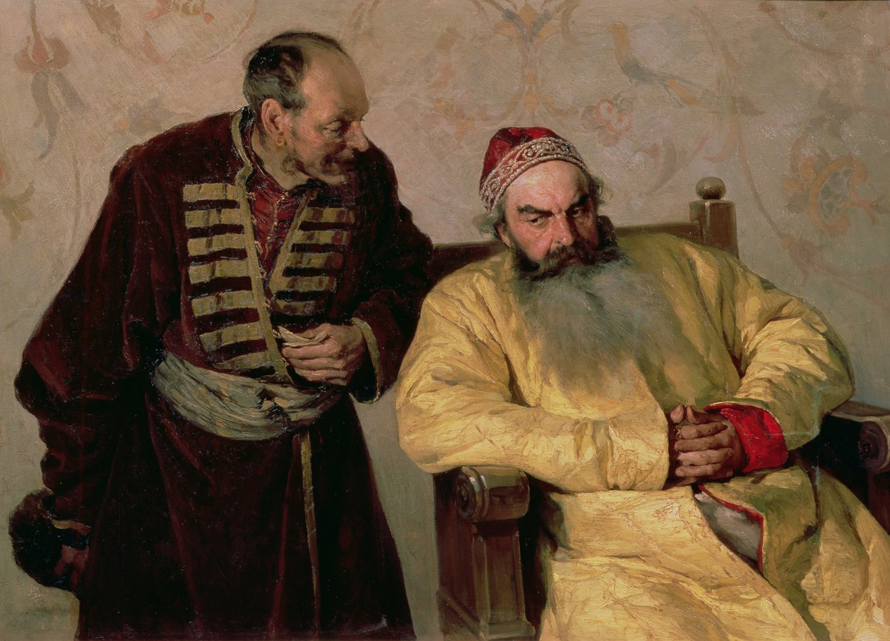 Till Boyaren med en fördömelse, 1904 av Klavdiy Vasilievich Lebedev