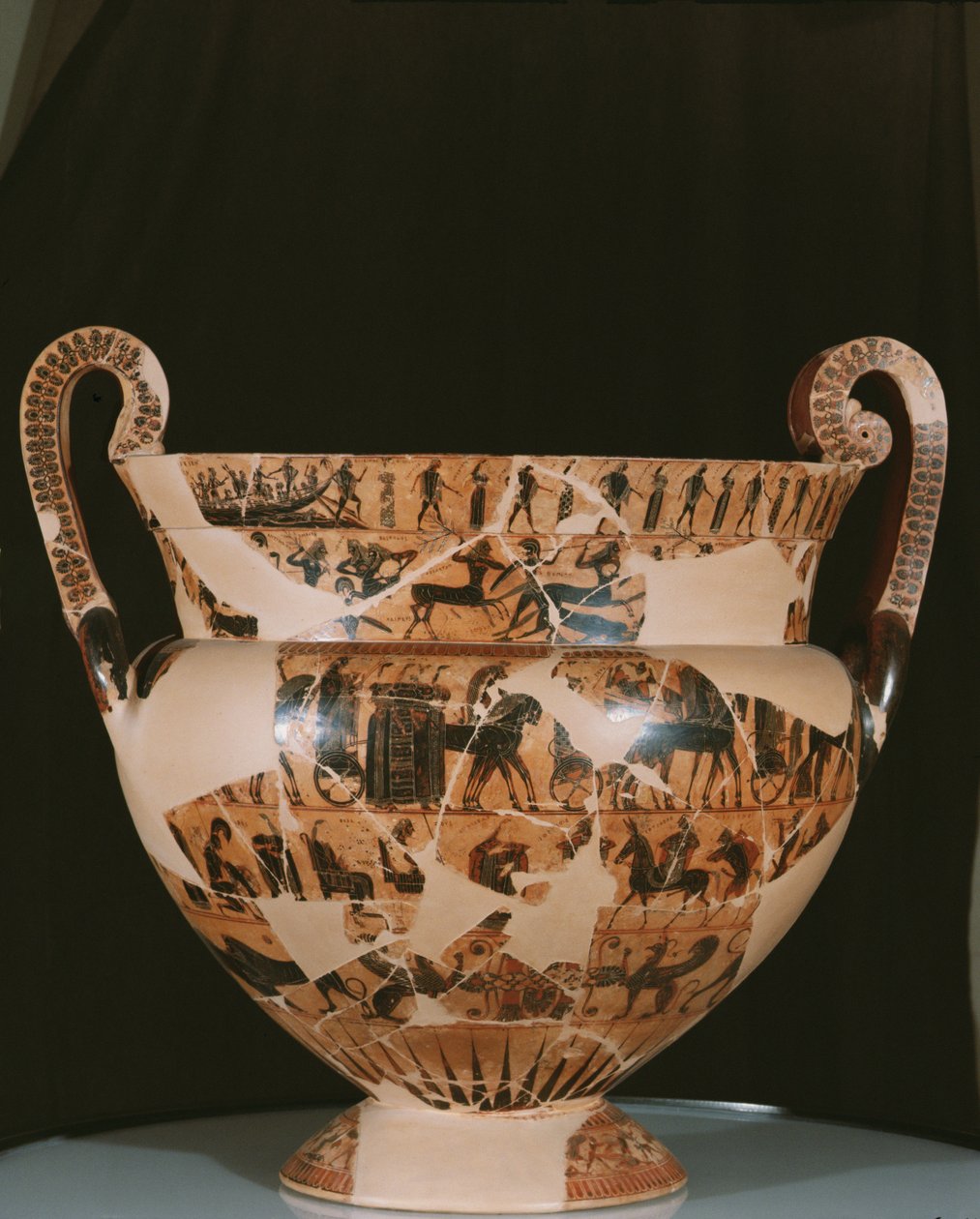 Francois-vasen, gjord av Ergotimos (fl.575-560 f.Kr.) c.570 f.Kr. (keramik) av Kleitias Kleitias
