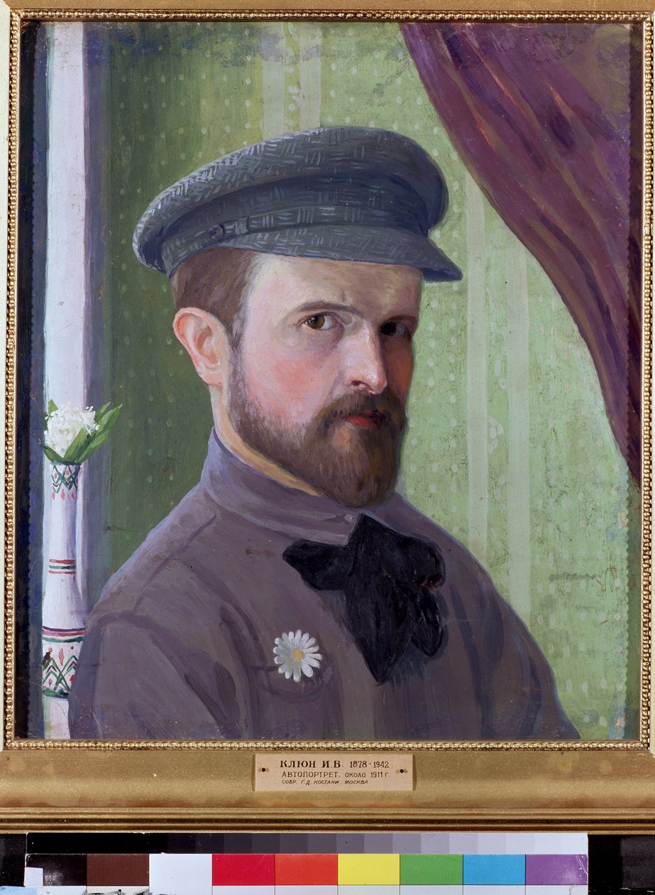 Självporträtt. Verk av Ivan Vassilyevich Klyun (Kliun) (Ivan Klioune) (1873-1943), olja på kartong av Klyun Ivan (1873 1943)