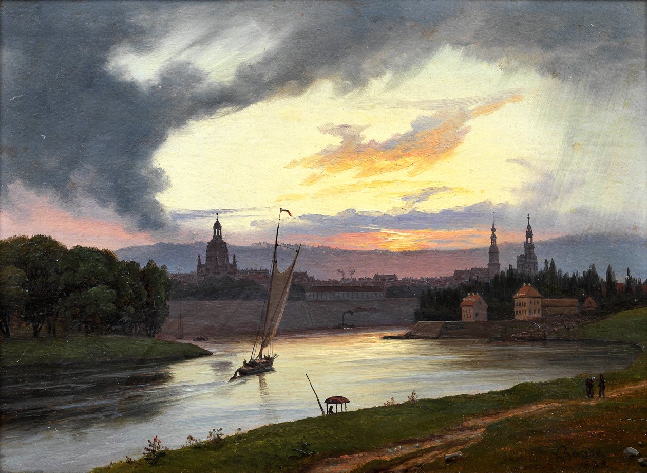 Norska:  Dresden vid solnedgången Dresden vid solnedgången av Knud Baade