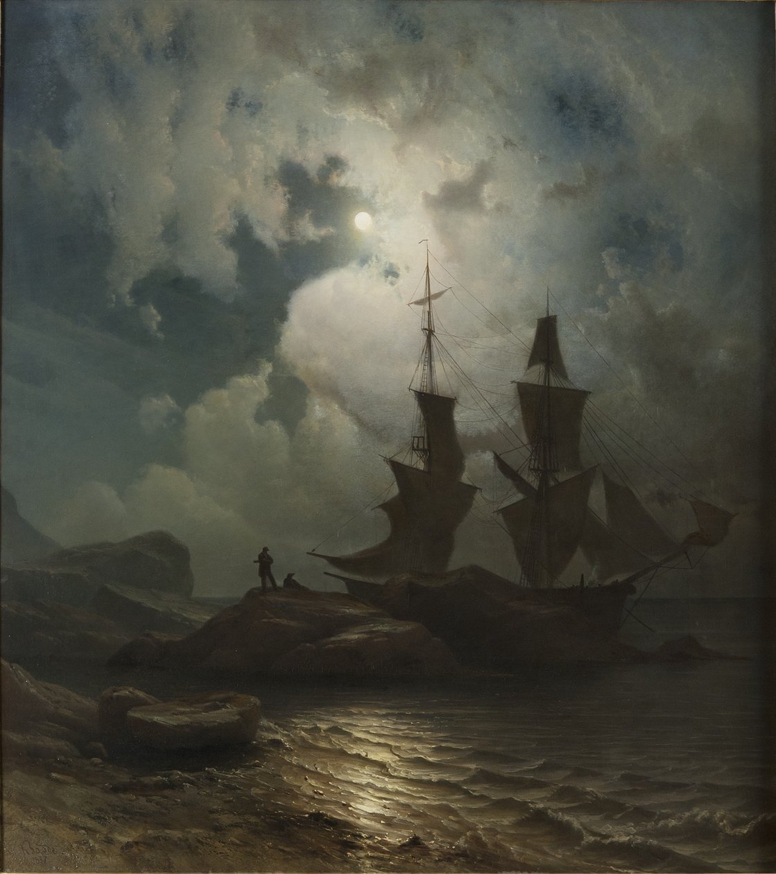 Norska:  Moonlight on the Coast of Norway Månsken på Norges kust Månsken på Norges kust av Knud Baade
