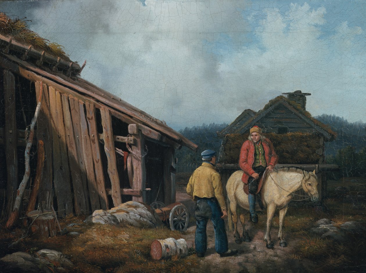 Man på en häst av Knud Bergslien