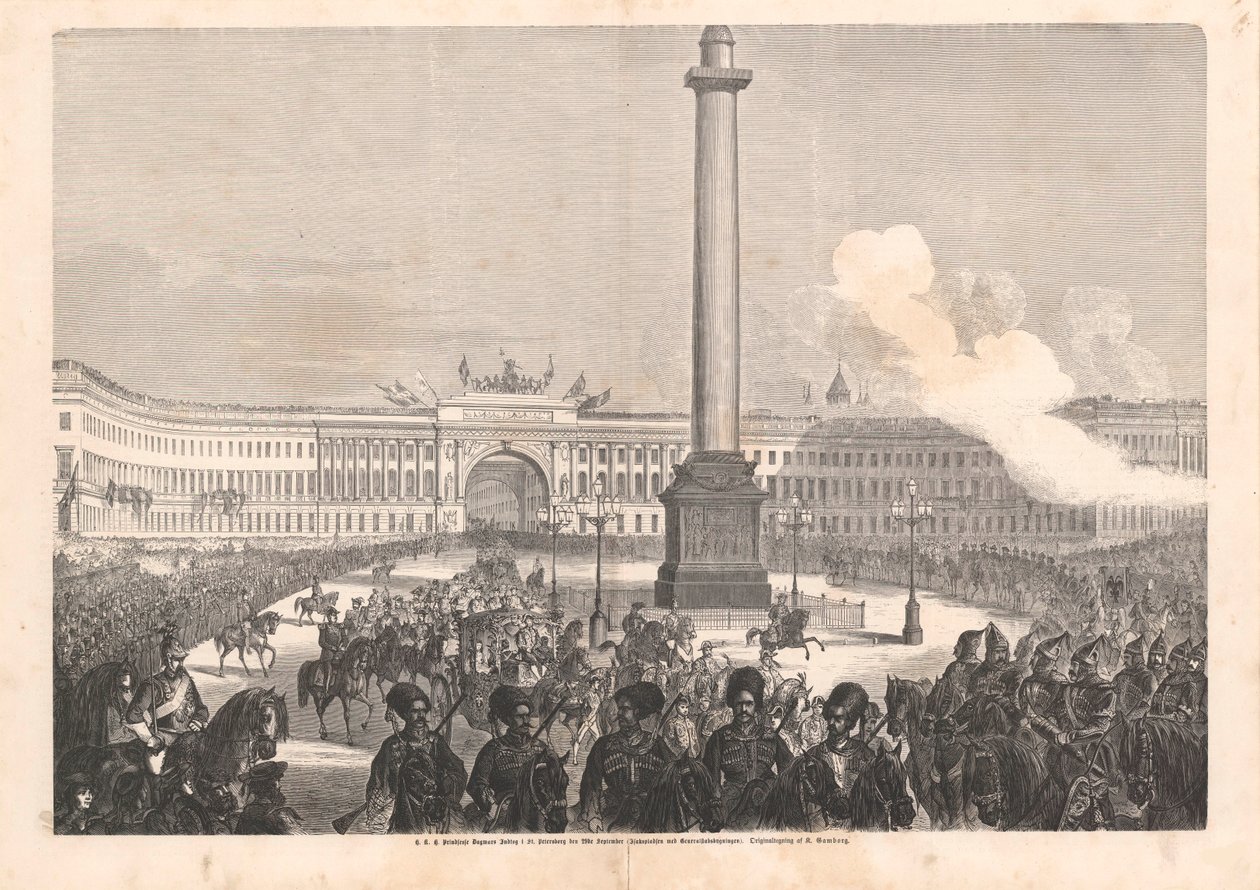 Prinsessan Dagmar av Danmark intog i St. Petersburg den 23 september 1866, 1866. av Knud Gamborg