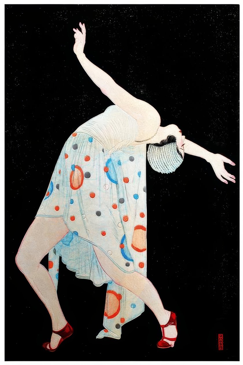 Art Deco moga eller modern tjejdans av Kobayakawa Kiyoshi