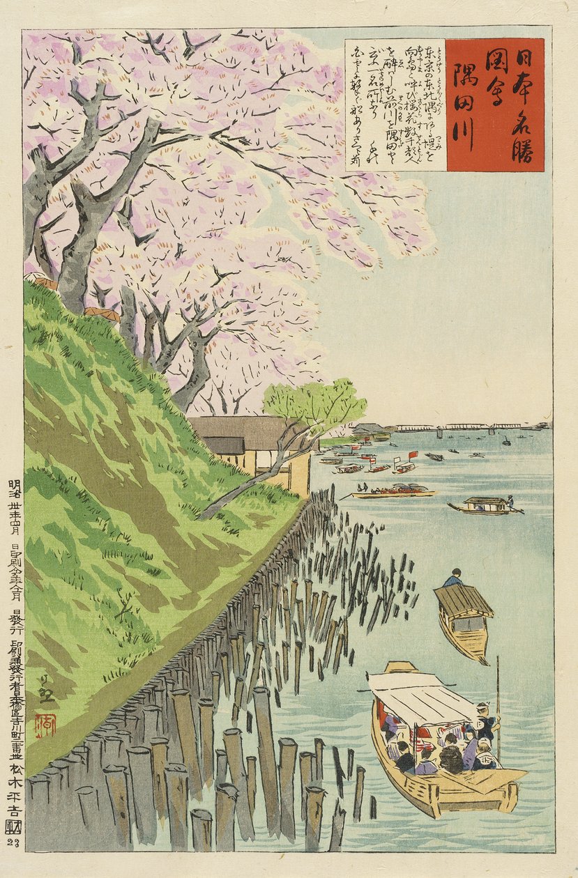 Sumida-floden av Kobayashi Kiyochika