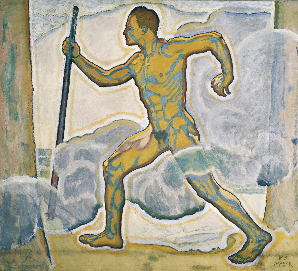Der Wanderer - Vandraren ... (olja på duk) av Koloman Moser