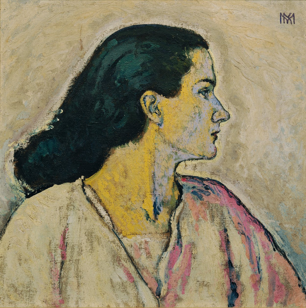 Porträtt av en kvinna i profil av Koloman Moser
