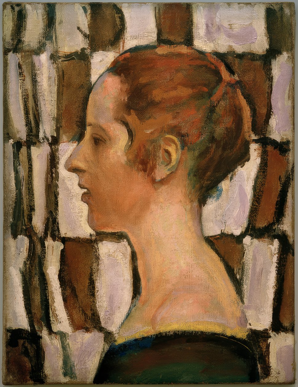 Flickporträtt i profil av Koloman Moser