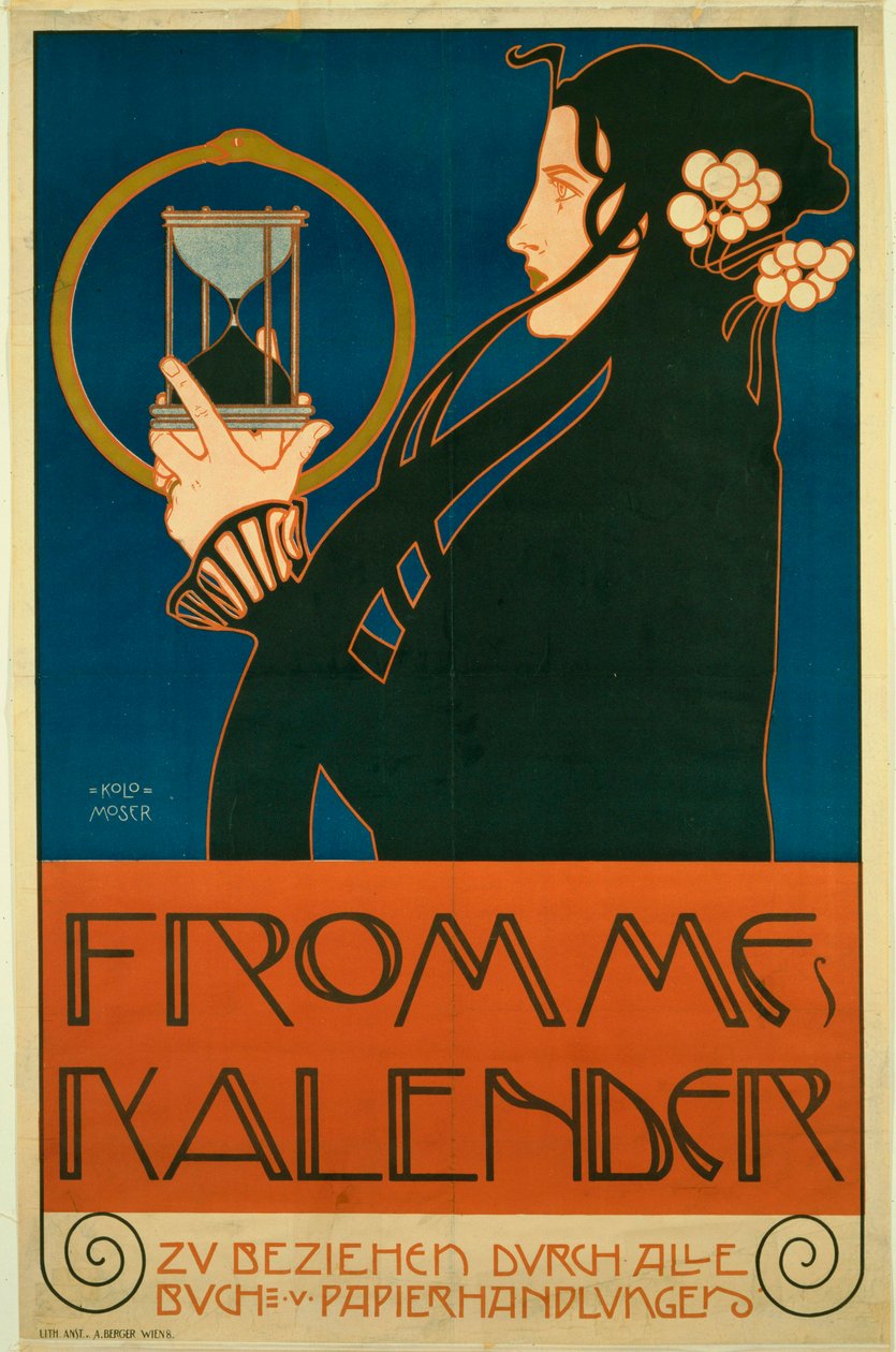Moser, Koloman (1868-1918) Frommes Kalender (Calendrier des femmes) Färglitografi 1903 New York City. Museum of Modern Art (MOMA) av Koloman Moser