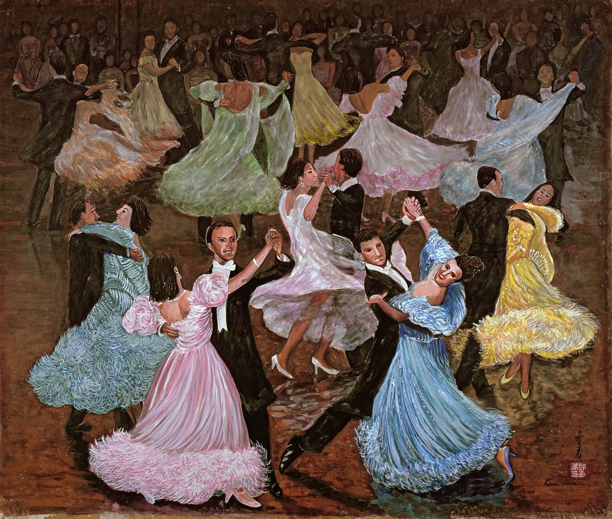 Ballroom Dancing, 1993 (gouache på siden) av Komi Chen