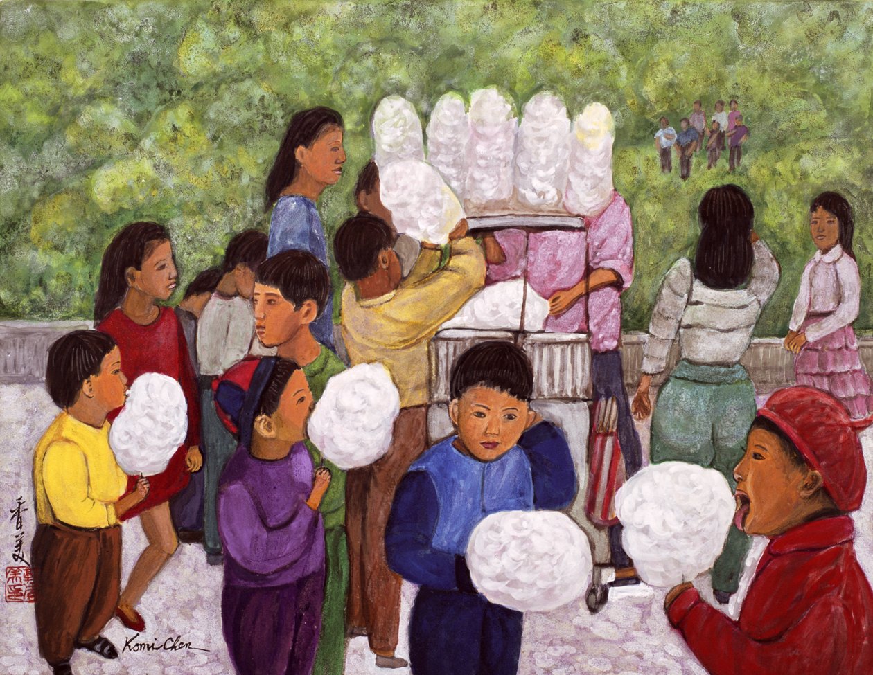 Sockervadd, 1992 (gouache på siden) av Komi Chen