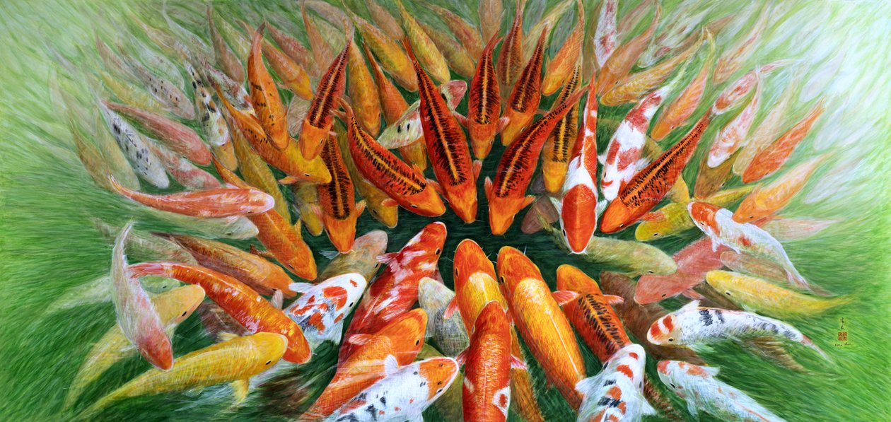 Confrontation, 2012 (Östra Gouache på rispapper) av Komi Chen