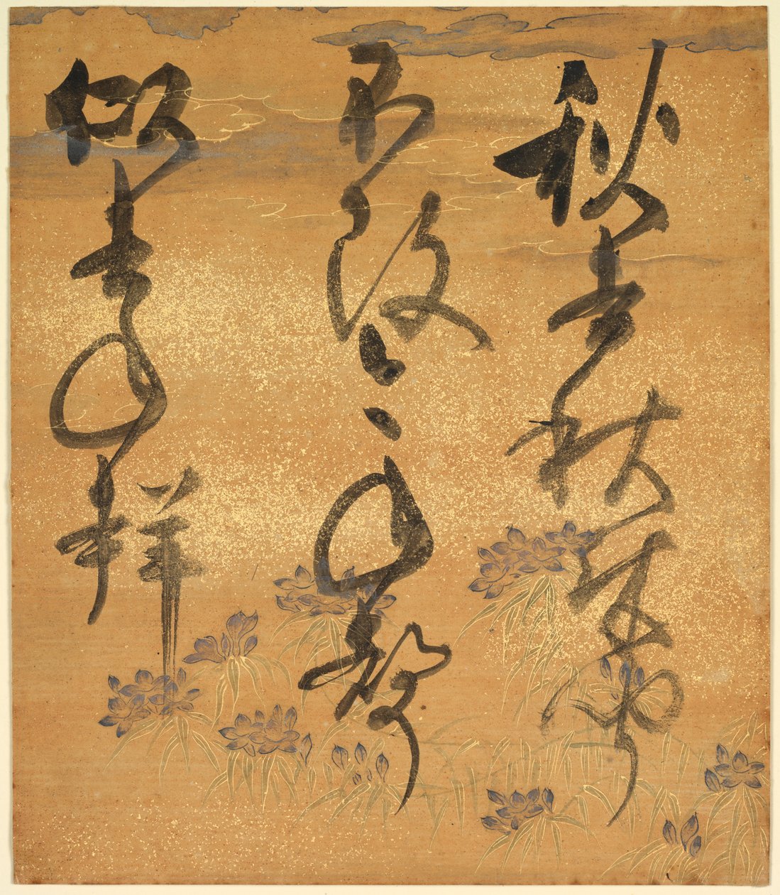 Portion of a Poetry Anthology: Cicada, från Shinsen Roeishu, sent 1500-tidigt 1600-tal. av Konoe Nobutada