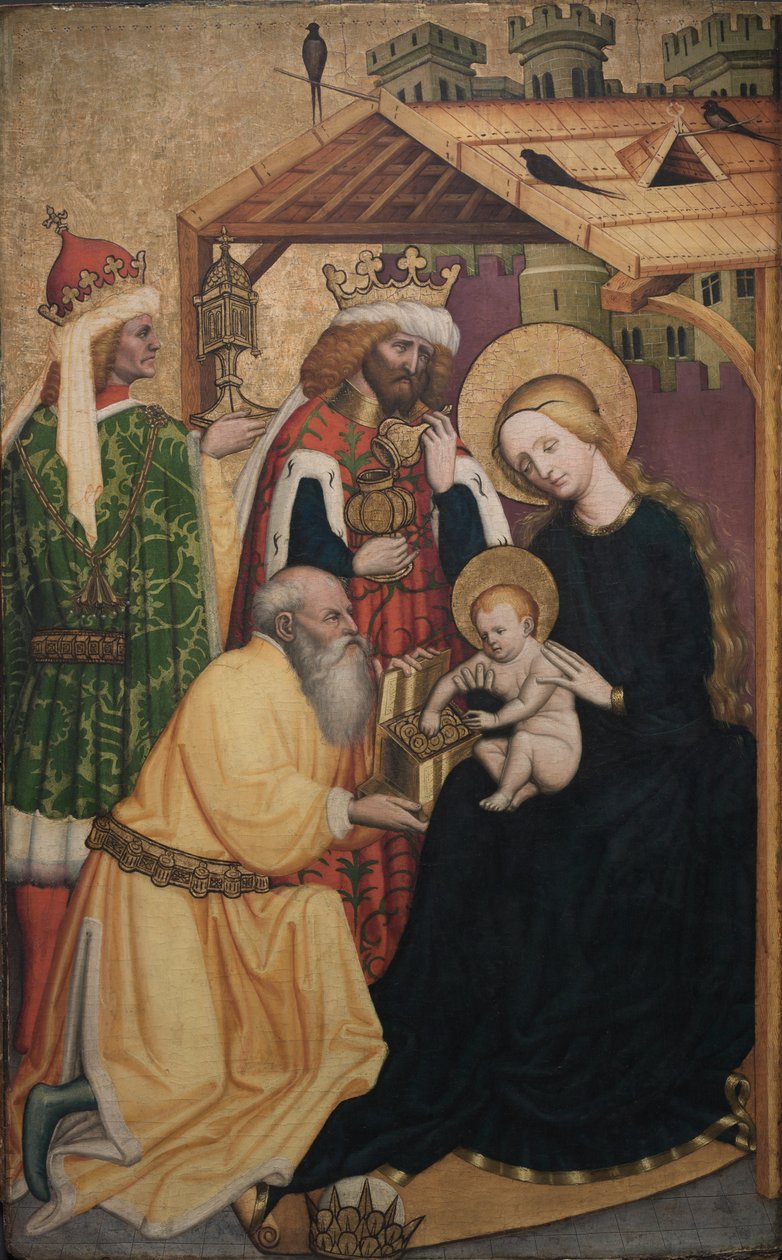 De vises tillbedjan, tidigt 1440-tal (olja på pannå) av Konrad Laib