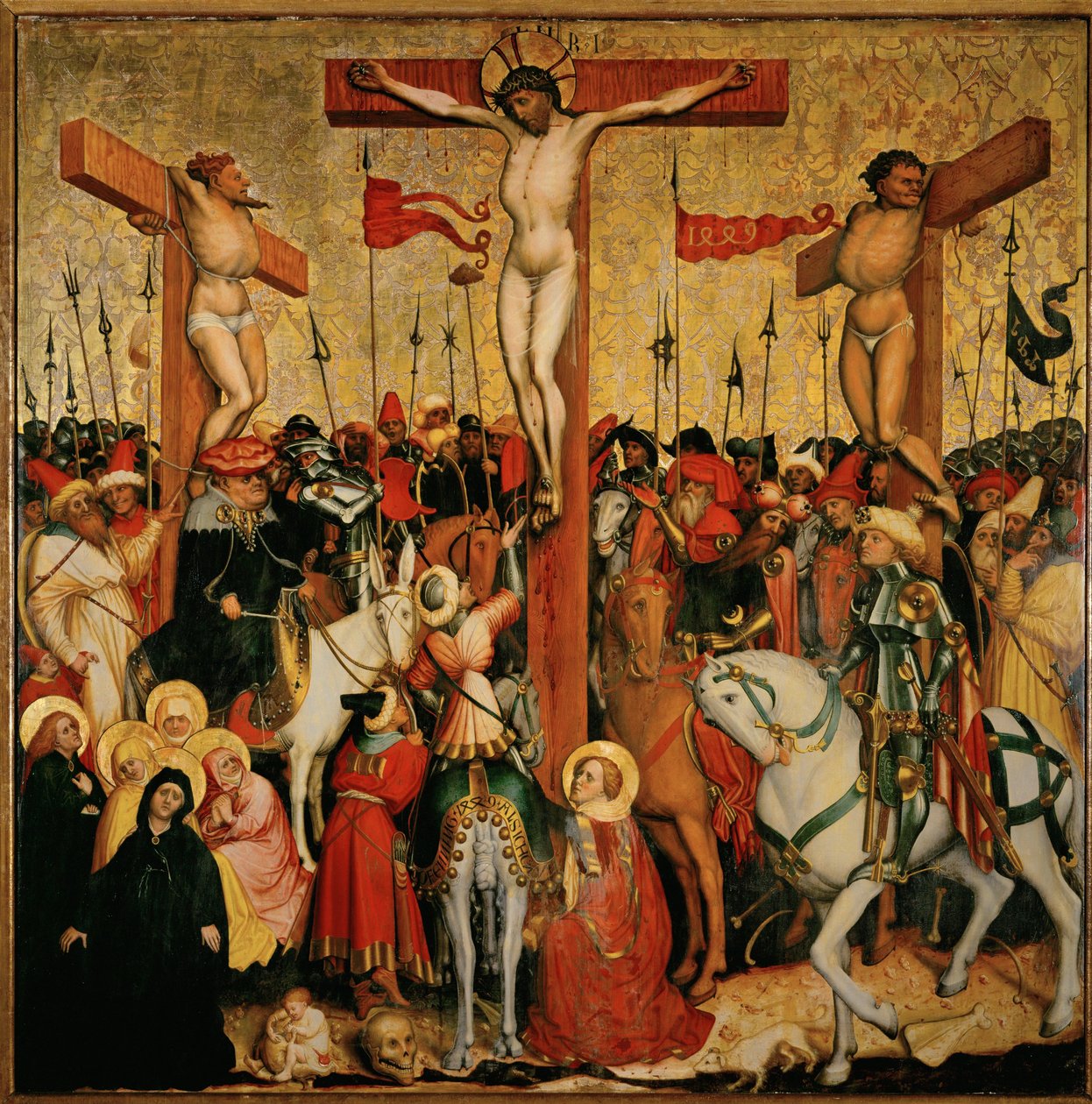 Korsfästelse (målning på trä) av Konrad Laib