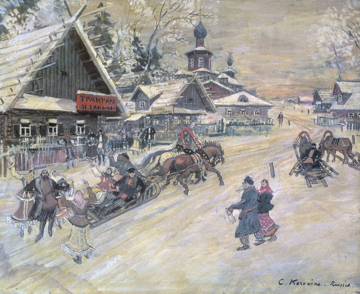 En festlig promenad, Ryssland av Konstantin Alekseevich Korovin