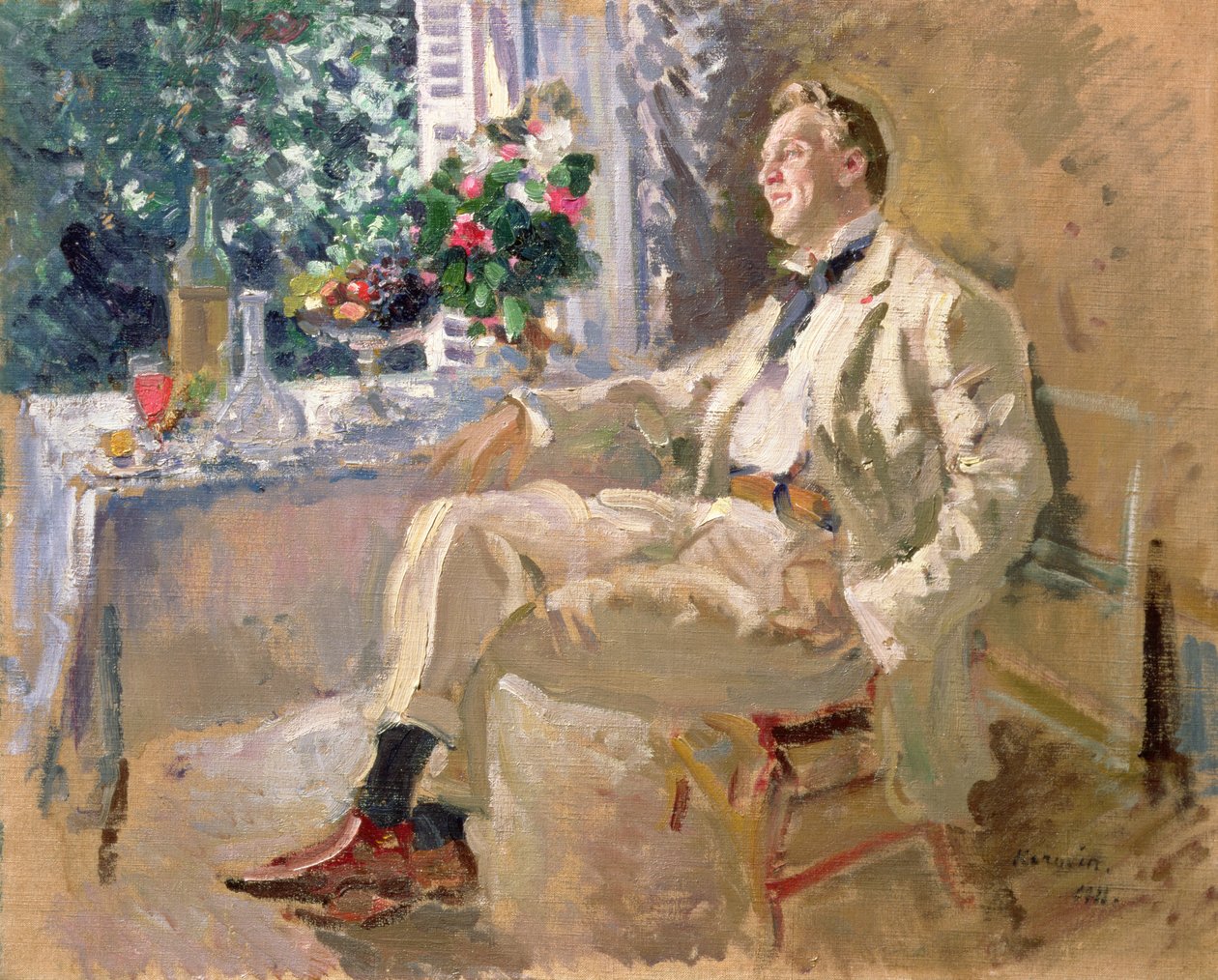 Porträtt av operasångaren Feodor Ivanovich Chaliapin (1873-1938) 1911 av Konstantin Alekseevich Korovin