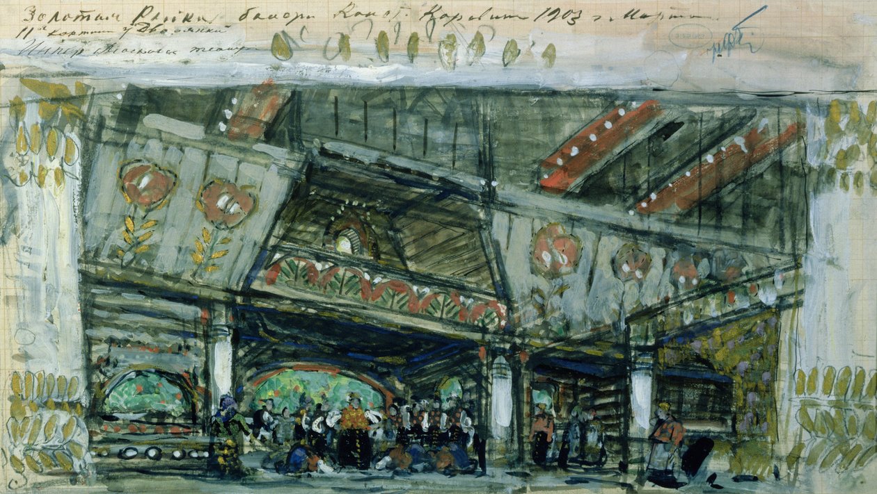 Skiss till baletten "Guldfisken" av Ludwig Minkus (1826-1917), 1903 av Konstantin Alekseevich Korovin