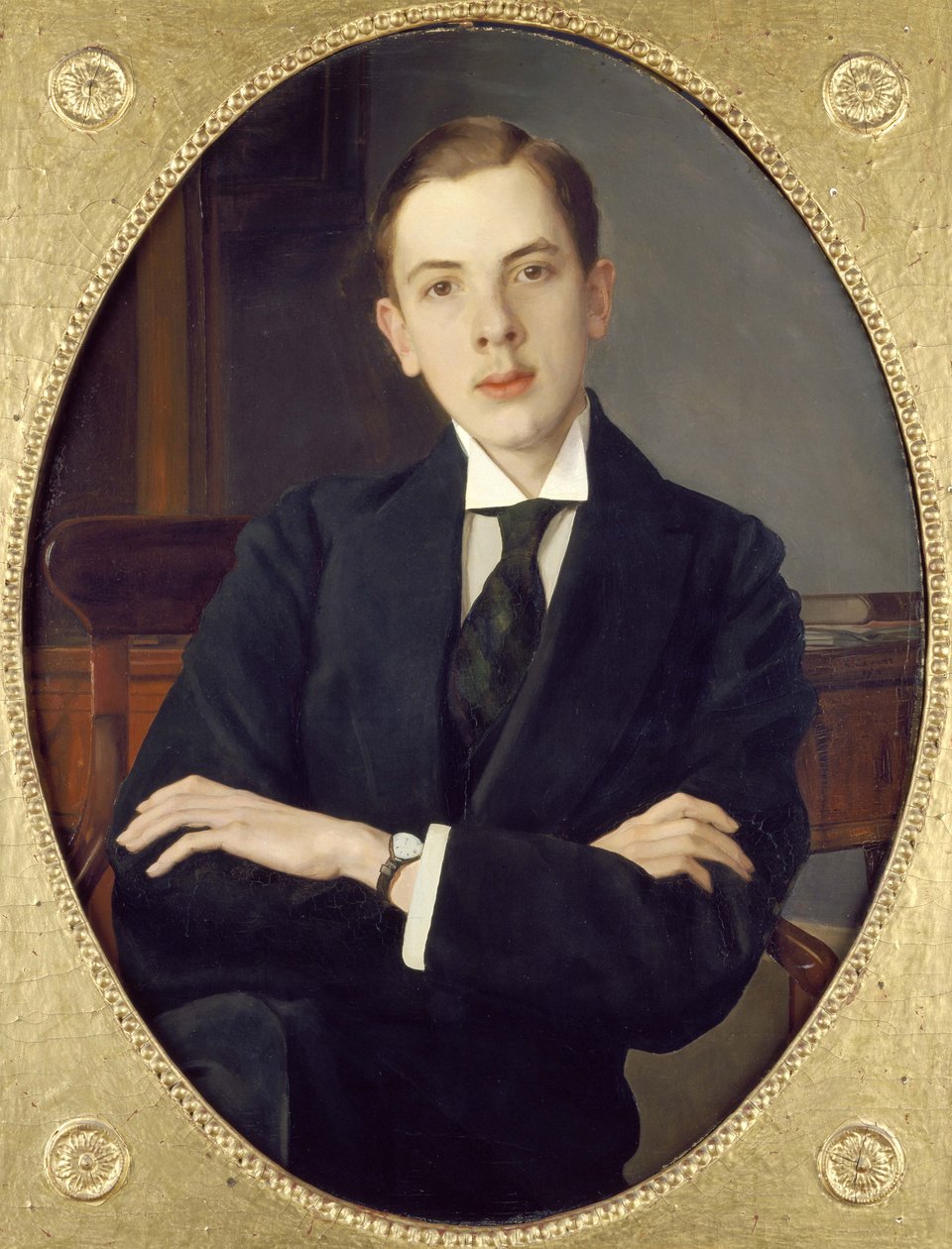 Evgenii Sergheevich Mikhailov, konstnärens brorson, 1916 av Konstantin Andreevic Somov