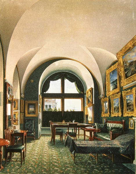 Interiör av Vinterpalatset, St. Petersburg (wc på papper) av Konstantin Andreyevich Ukhtomsky