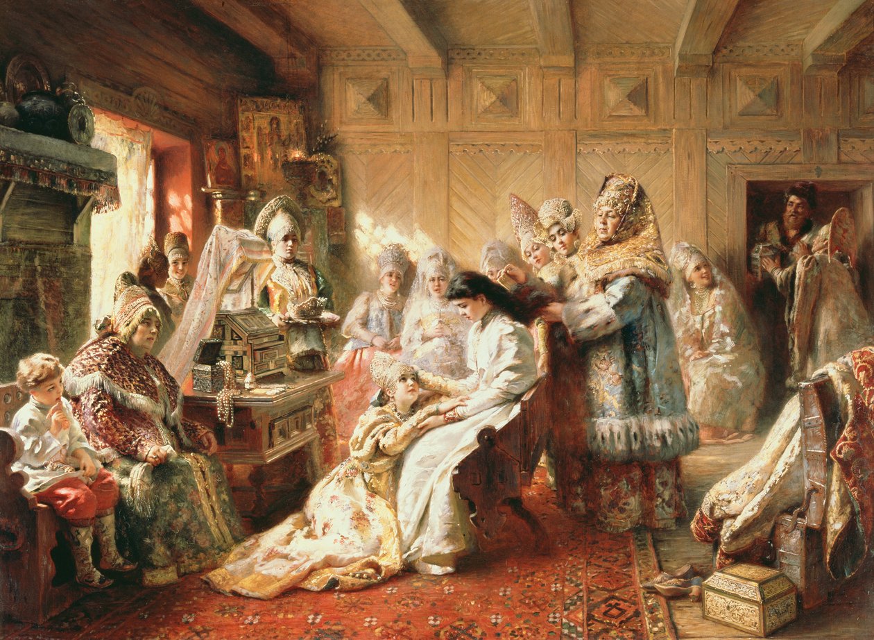 Före bröllopet, 1890 av Konstantin Egorovich Makovsky
