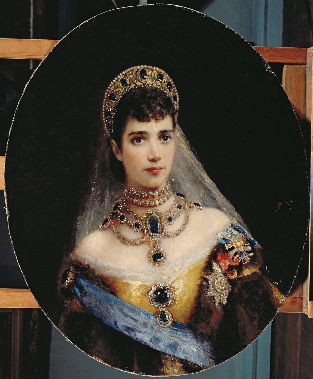 Porträtt av kejsarinnan Maria Fyodorovna (1847-1928) Dagmar av Danmark av Konstantin Egorovich Makovsky