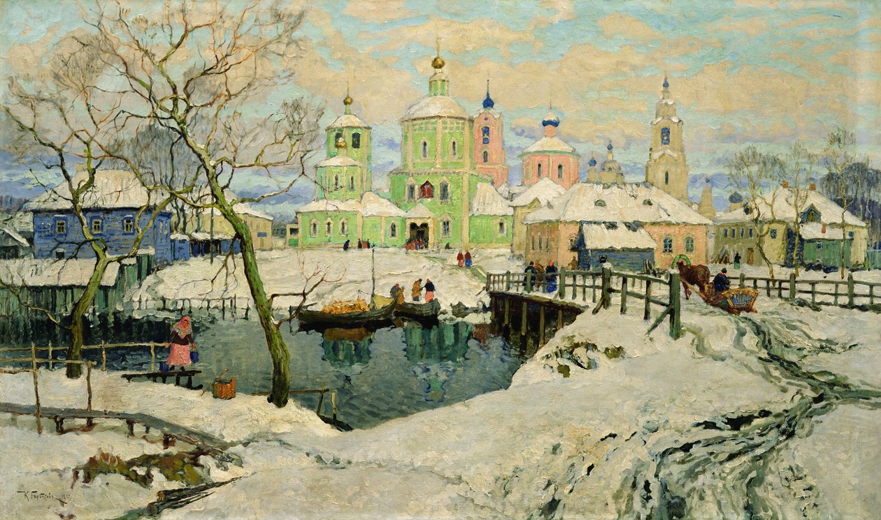 Den lilla byn Torzhok, 1917 av Konstantin Ivanovich Gorbatov