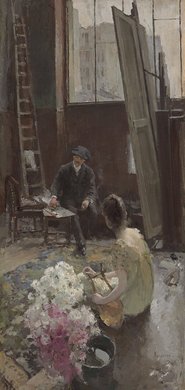 I konstnärens studio av Konstantin Alekseevich Korovin