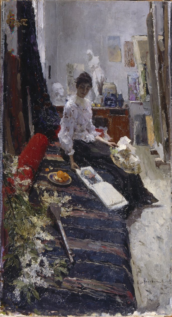 I Målarstudion av Konstantin Alekseevich Korovin