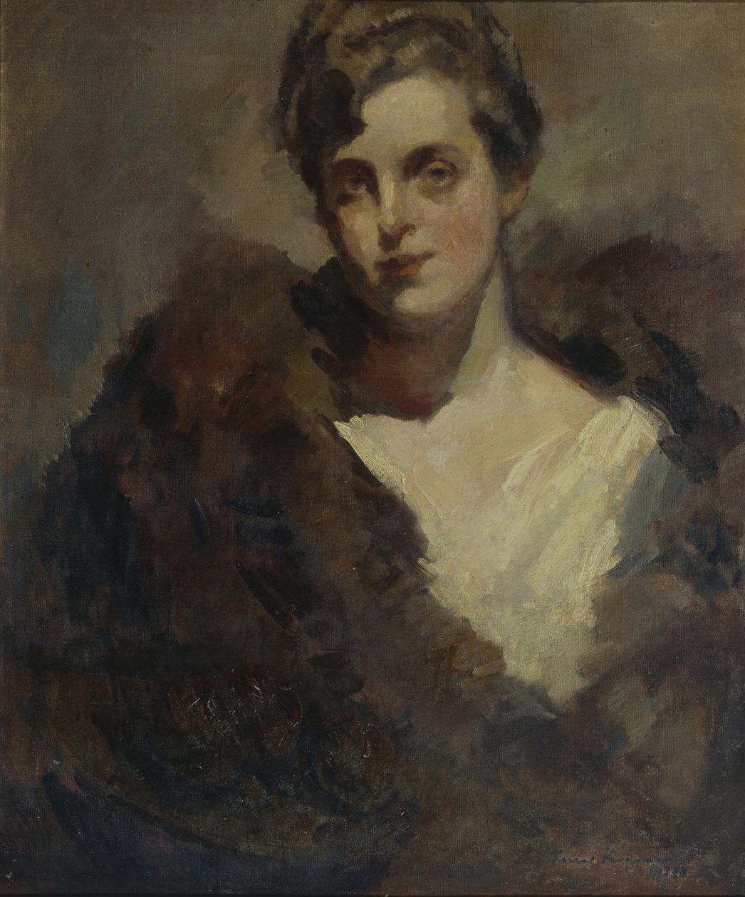 Porträtt av operasångerskan Vera Dorofeyeva av Konstantin Alekseevich Korovin