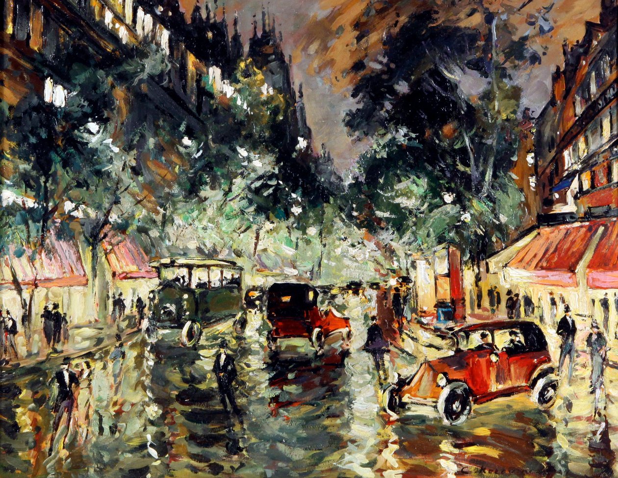 Regnig natt i Paris av Korovin, Konstantin Alexeyevich (Constantin Korovin) (1861-1939) av Konstantin Alekseevich Korovin